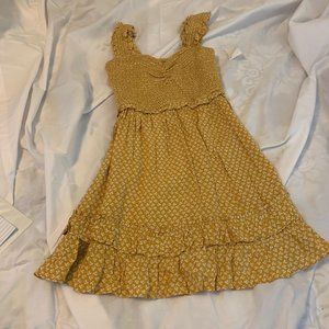 The Impeccable Pig Mustard Bee Floral Sun Dress Size M NWT